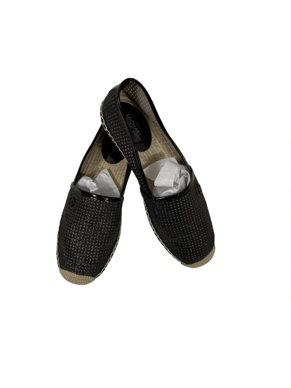 Michael Kors Kendrick Black Woven flat Espadrille Slip-Ons size 7 1/2